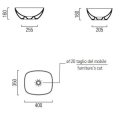Раковина 40х35 см GSI Nubes 978504