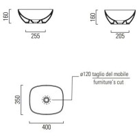 Раковина 40х35 см GSI Nubes 978517