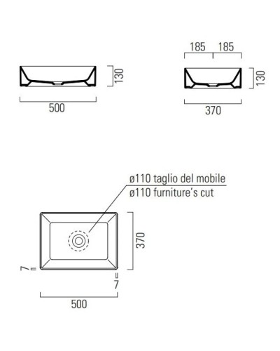 Раковина 50х37 см GSI Kube X 942908