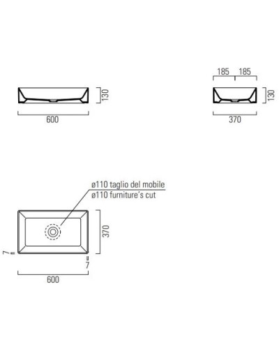Раковина 60х37 см GSI Kube X 945309