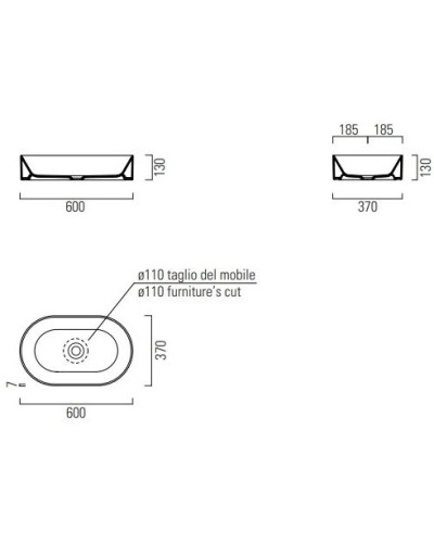 Раковина 60х37 см GSI Kube X 945805