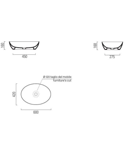 Раковина 60х42 см GSI Pura 884209
