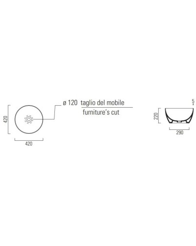 Раковина 42х42 см GSI Pura 885215