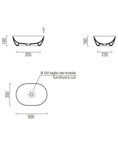 Раковина 50х35 см GSI Pura 886004