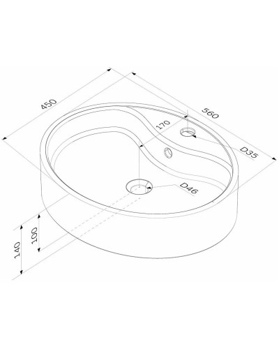 Раковина 56х45 см Am.Pm Func M8FWCC20561WG
