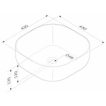 Раковина 43х43 см Am.Pm Func M8FWCC30430WG