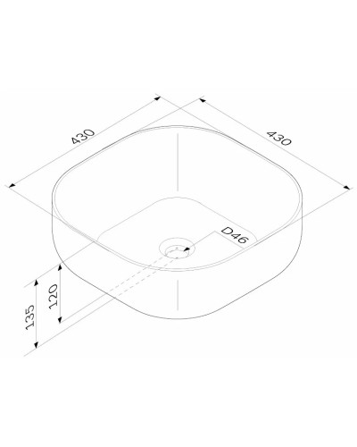 Раковина 43х43 см Am.Pm Func M8FWCC30430WG