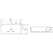 Раковина 60,5х35 см Abber Rechteck AC2204MG