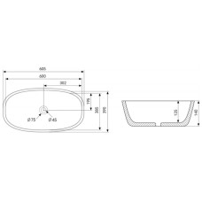 Раковина 60,5х39 см Abber Rechteck AC2206MG