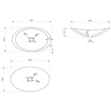 Раковина 60,5х38 см Abber Kristall AT2808Emerald