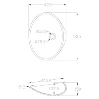 Раковина 53,5х42,5 см Abber Kristall AT2812Opal