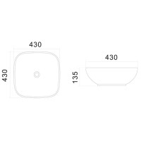 Раковина 43х43 см Am.Pm Universal C8FC0X043GWSQ