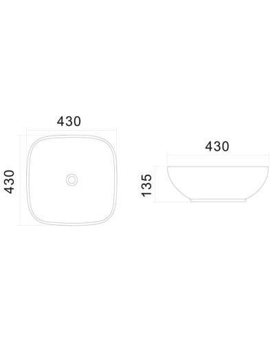 Раковина 43х43 см Am.Pm Universal C8FC0X043GWSQ