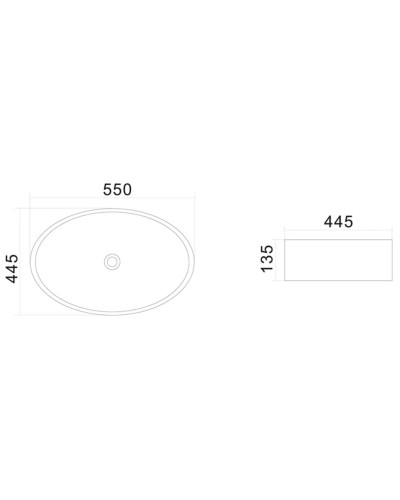 Раковина 55х44,5 см Am.Pm Universal C8FC0X055GWOV
