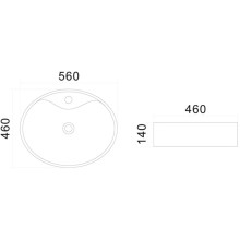 Раковина 56х46 см Am.Pm Universal C8FC1X056GWOV