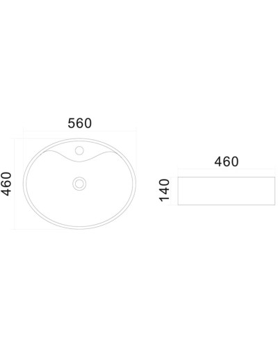 Раковина 56х46 см Am.Pm Universal C8FC1X056GWOV