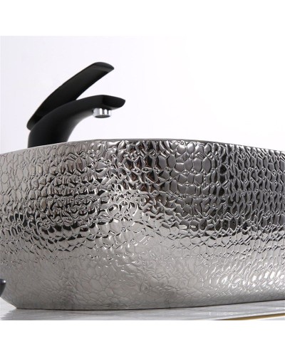 Раковина-чаша Mira 46 MR-4632BS Черная Серебро