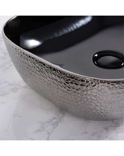 Раковина-чаша Mira 46 MR-4632BS Черная Серебро