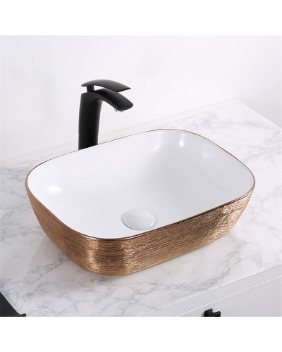 Раковина-чаша Mira 46 MR-4632LWG Белая Золото