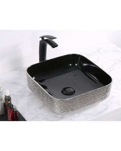 Раковина-чаша CeramaLux 38 D1303H020 Черная Серебро