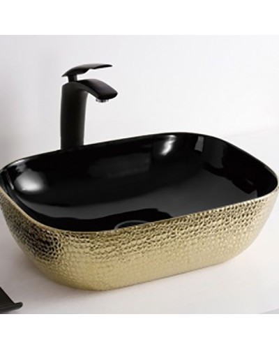 Раковина-чаша CeramaLux 46 D1333H022 Черная Золотая