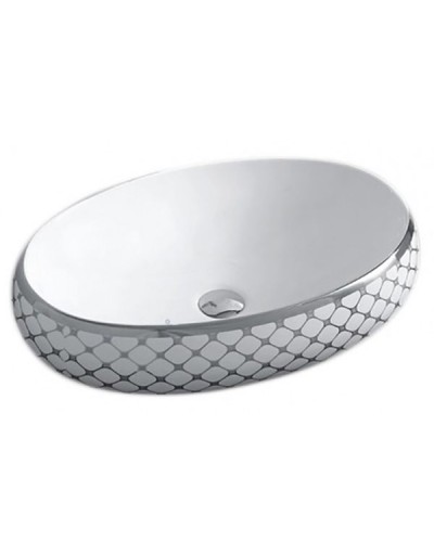 Раковина-чаша CeramaLux 59 262 Белая Серебряная