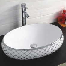 Раковина-чаша CeramaLux 59 262 Белая Серебряная