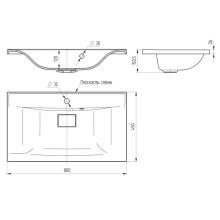 Раковина 80x45 см Vincea VCB-3M800G