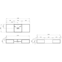 Раковина 120x40 см Vincea VWB-6S212MW