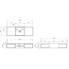 Раковина 120x40 см Vincea VWB-6S212MW