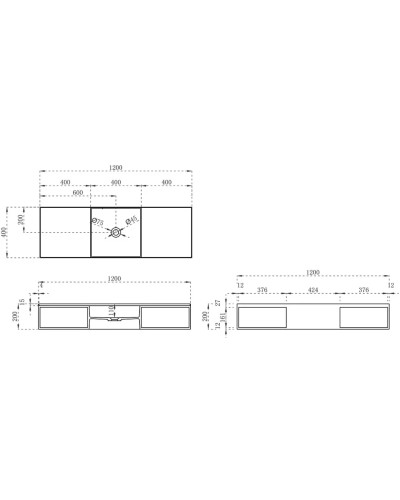 Раковина 120x40 см Vincea VWB-6S212MW