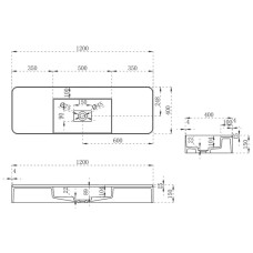 Раковина 120x40 см Vincea VWB-6S312MW