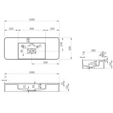 Раковина 100x40 см Vincea VWB-6S380MW