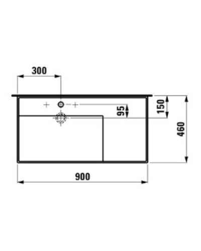 Раковина-чаша с полочкой справа 90 см Laufen Kartell by Laufen 8.1033.8.000.104.1