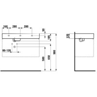 Раковина-чаша с полочкой справа 90 см Laufen Kartell by Laufen 8.1033.8.000.104.1