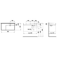 Раковина-чаша с полочкой слева 90 см Laufen Kartell by Laufen 8.1033.9.000.104.1