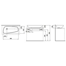 Раковина-чаша 90 см Laufen Palomba 8.1680.1.000.112.1