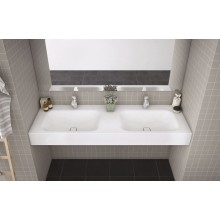 Консольная раковина из литьевого мрамора двойная CEZARES TITAN-1800-2-LVB-SOSPESO