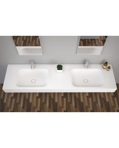 Консольная раковина из литьевого мрамора двойная CEZARES TITAN-1800-2-LVB-SOSPESO