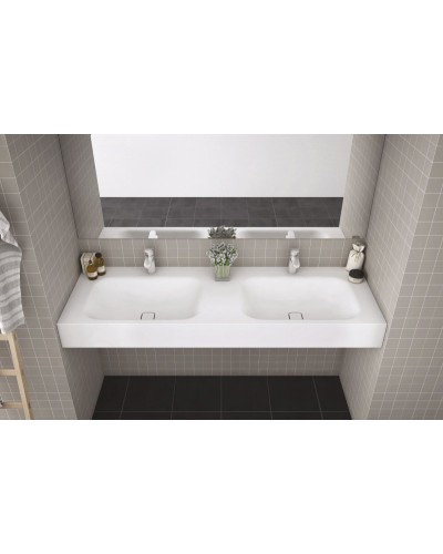 Консольная раковина из литьевого мрамора двойная CEZARES TITAN-1600-2-LVB-SOSPESO