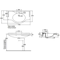 Раковина Azzurra Giunone 110 GIU200110/ALZA bix1 Белая
