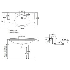Раковина Azzurra Giunone 110 GIU200110/ALZA bix1 Белая
