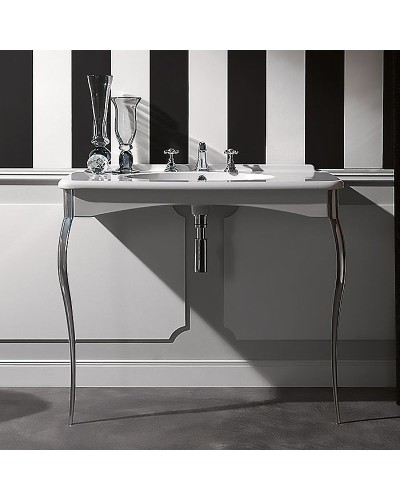 Раковина-консоль Kerasan Retro 100 1049K0 bix3 cr legs Белая Хром