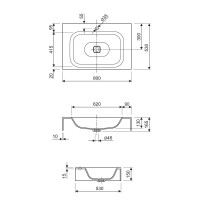 Консольная раковина из литьевого мрамора CEZARES TITAN-800-LVB-SOSPESO