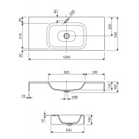 Консольная раковина из литьевого мрамора CEZARES TITAN-1200-LVB-SOSPESO