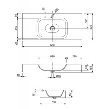 Консольная раковина из литьевого мрамора CEZARES TITAN-1200-LVB-SOSPESO