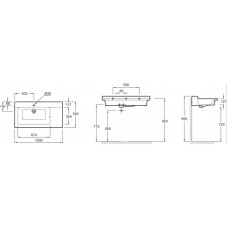 Подвесная раковина-столешница с отверстием для смесителя 100 см Jacob Delafon Soprano EXK112-00