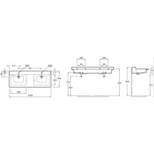 Подвесная раковина-столешница с отверстиями для смесителей 140 см Jacob Delafon Soprano EXJ112-00
