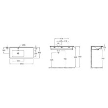 Подвесная раковина столешница для установки на мебель 100х46 см Jacob Delafon Vox EXAC112-Z-00