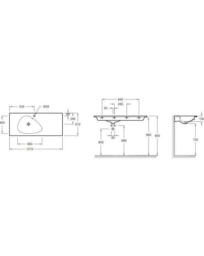 Раковина Jacob Delafon Nouvelle Vague 121 EXAP112-Z-MK4 Кашемир матовый